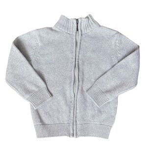 Kiabi  4T Boys gray knit zip up cotton cardigan sweater